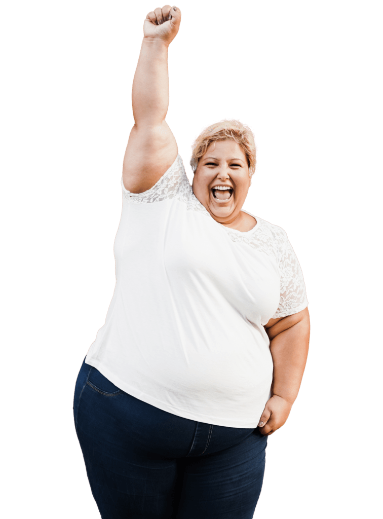 happy plus size woman celebrating with winning ges 2026 01 11 08 12 26 utc copie